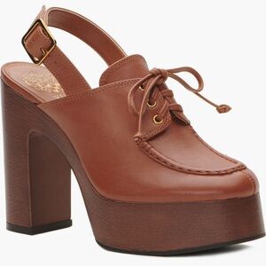 Vince Camuto Brown Platform Mules with Slingback